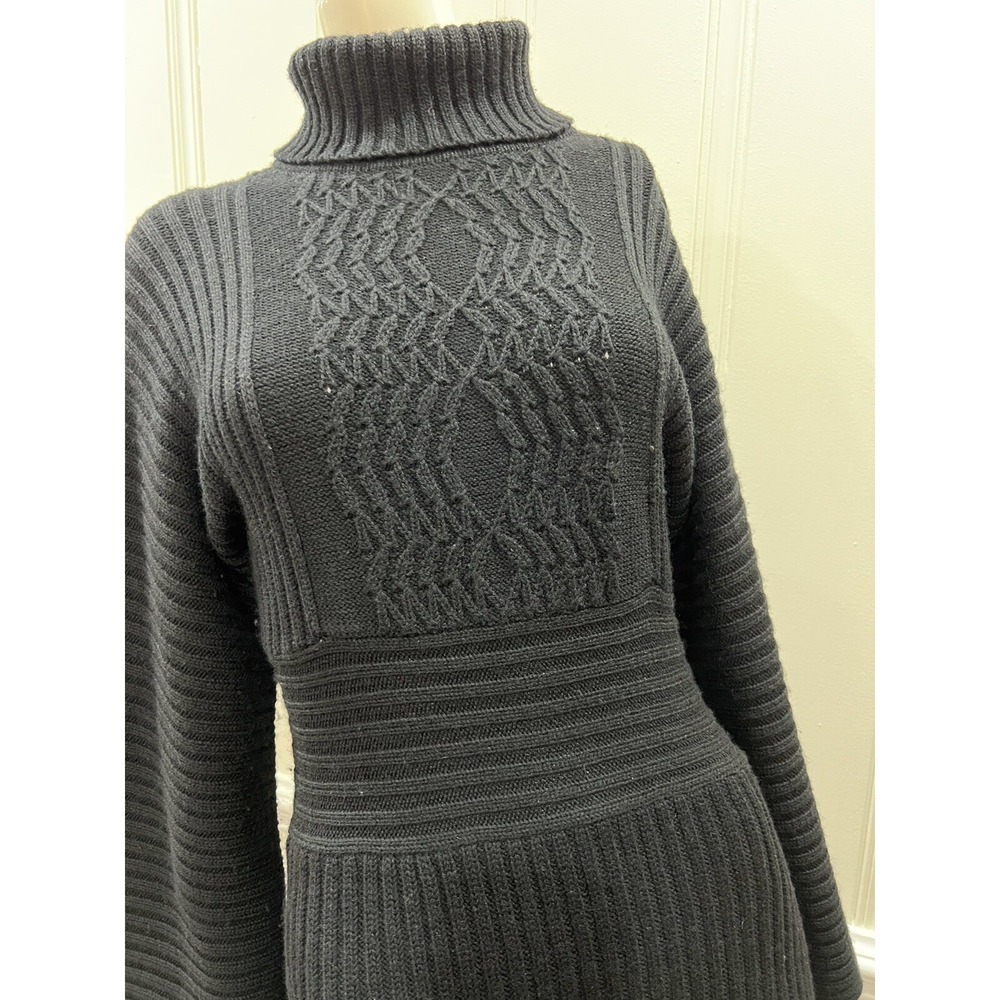 Adrianna Papell Womens Merino Wool Turtleneck Long Sleeve Sweater Dress M - Picture 4 of 9
